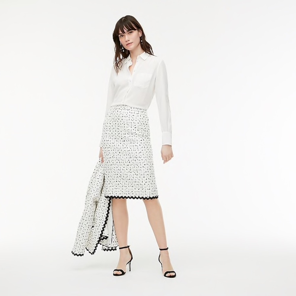 NWOT Ivory Tweed Spotted Pencil Skirt